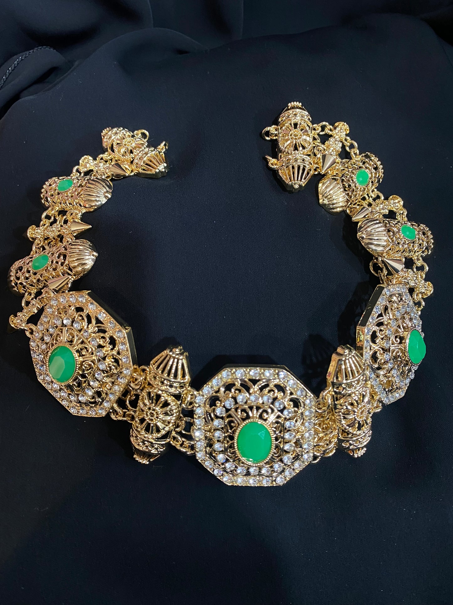 Ceinture en cristal motif carré