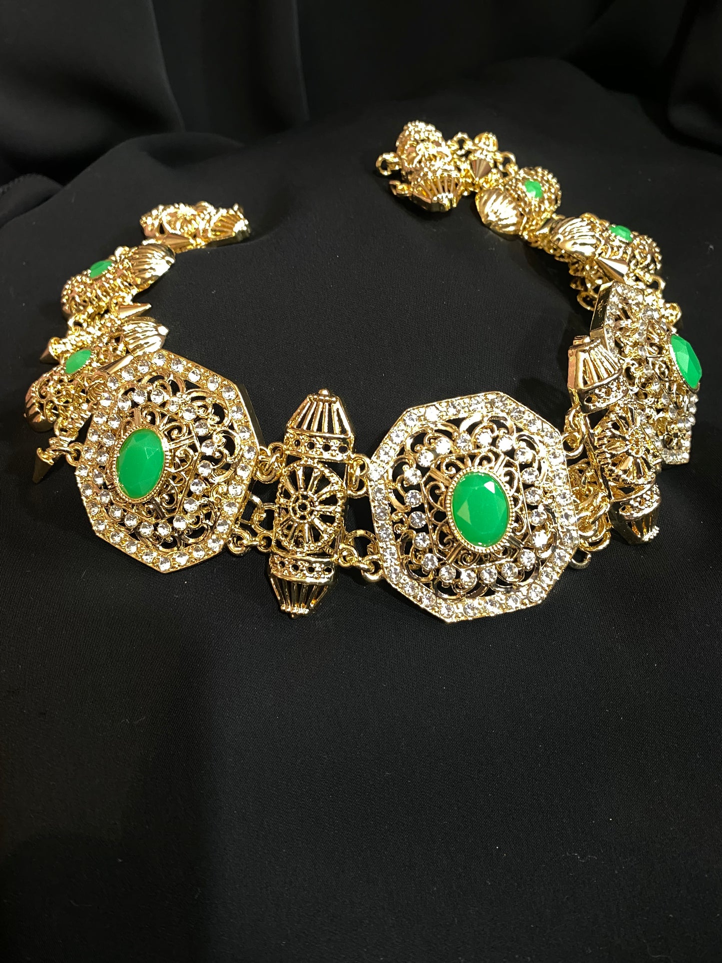 Ceinture en cristal motif carré