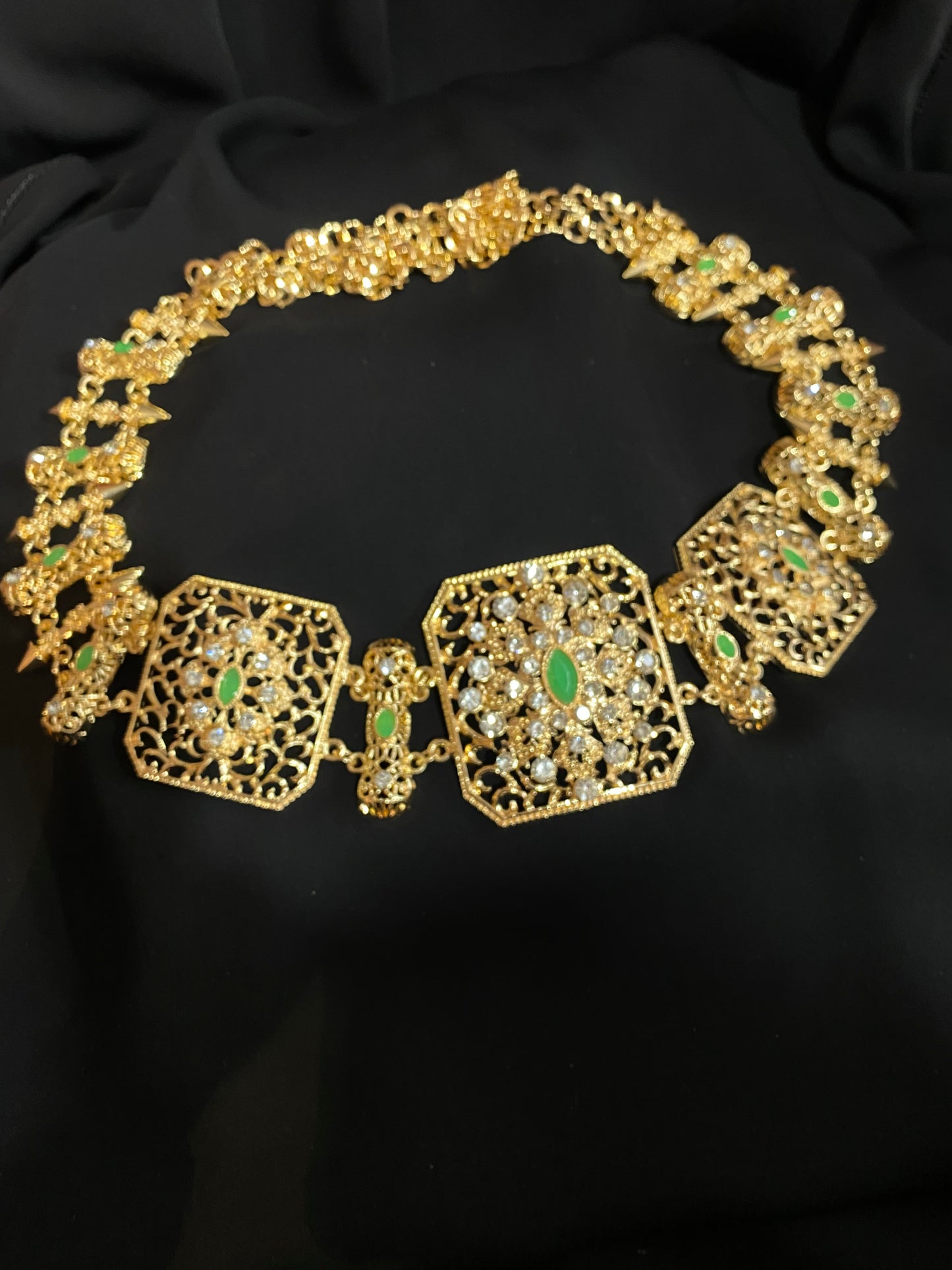 Ceinture en cristal motif carré 1