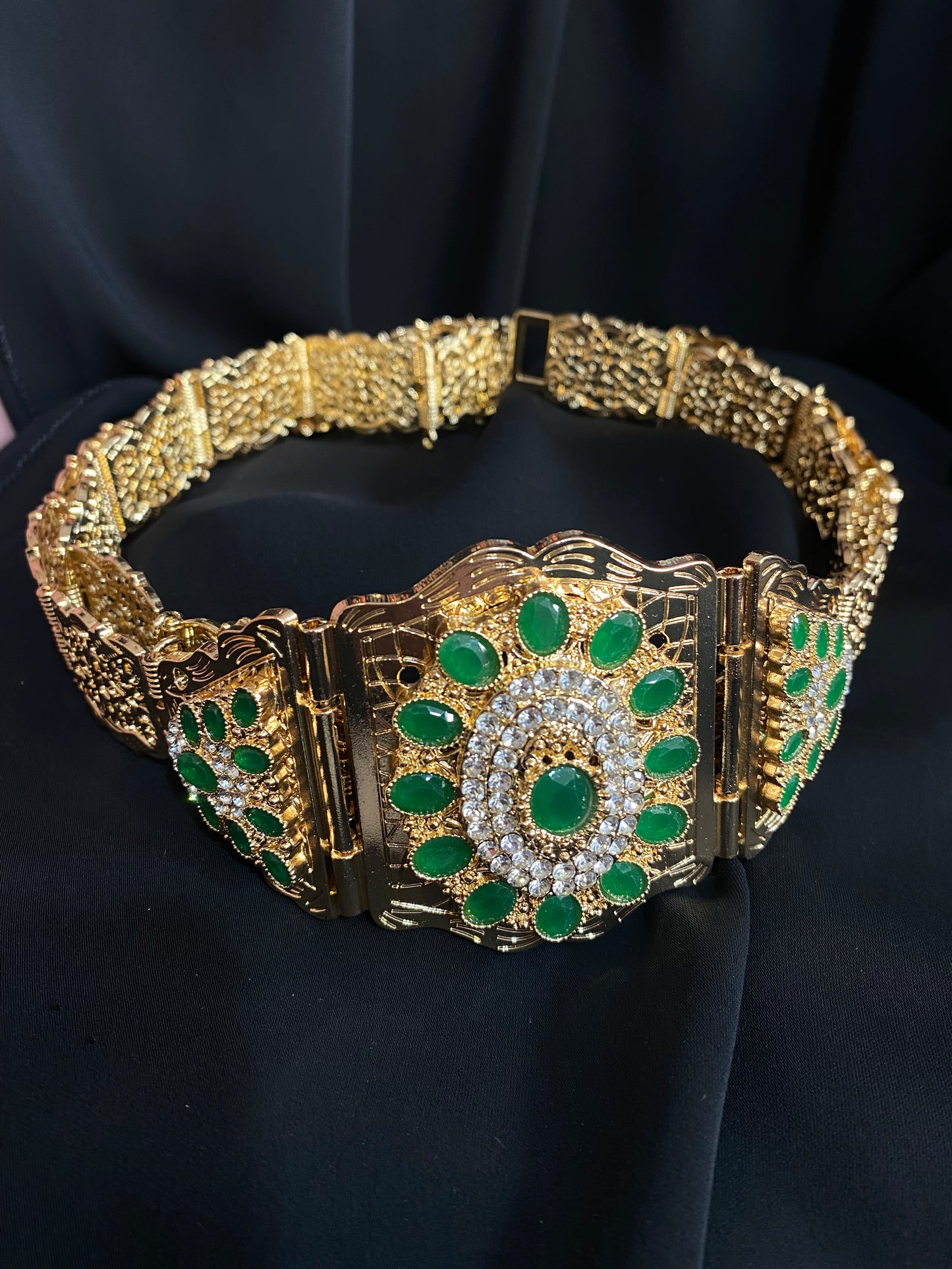 Ceinture en cristal perles vertes