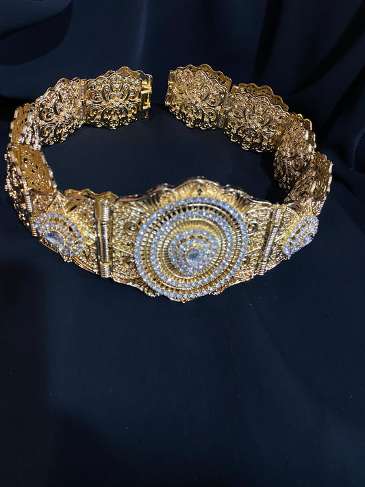 Ceinture en métal motif rond