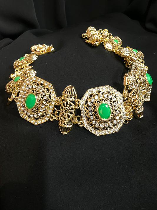 Ceinture en cristal motif carré