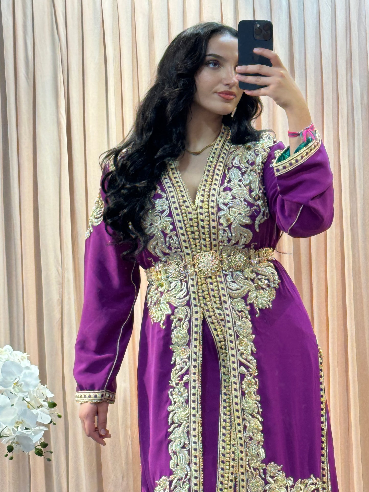 Caftan dora blanc