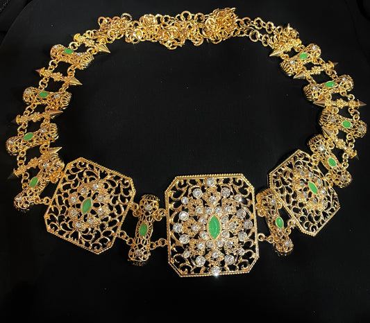 Ceinture en cristal motif carré 1