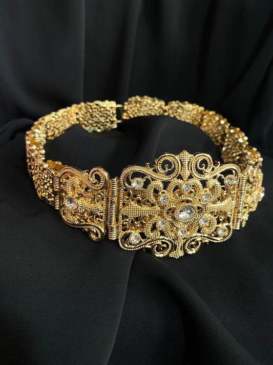 Ceinture en cristal motif floral